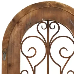 Kirklands Home Wall Plaques|Wood Black Metal Scrollwork Wall Plaque Brown