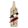 Kirklands Home Wall Storage|Brown Wood Bottle Frame Metal Bracket Wine Holder