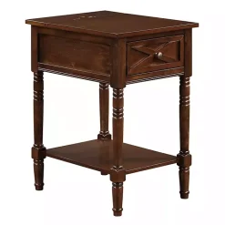 Kirklands Home Accent & End Tables|Wood Charging Traditional Accent Table Brown