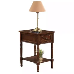 Kirklands Home Accent & End Tables|Wood Charging Traditional Accent Table Brown
