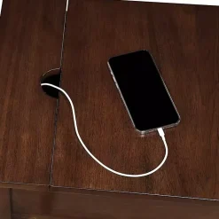 Kirklands Home Accent & End Tables|Wood Charging Traditional Accent Table Brown