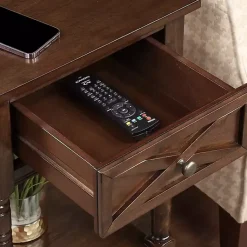 Kirklands Home Accent & End Tables|Wood Charging Traditional Accent Table Brown