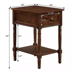 Kirklands Home Accent & End Tables|Wood Charging Traditional Accent Table Brown