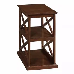 Kirklands Home Accent & End Tables|Wood Double X Sides Accent Table Brown