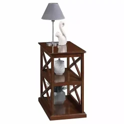 Kirklands Home Accent & End Tables|Wood Double X Sides Accent Table Brown