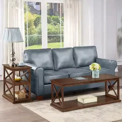 Kirklands Home Coffee Tables|Wood Double X Sides Coffee Table Brown