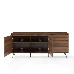 Kirklands Home Tv Stands & Media Consoles|Wood Hairpin Legs Media Cabinet Brown