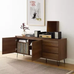 Kirklands Home Tv Stands & Media Consoles|Wood Hairpin Legs Media Cabinet Brown