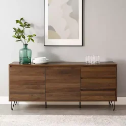 Kirklands Home Tv Stands & Media Consoles|Wood Hairpin Legs Media Cabinet Brown