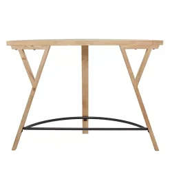 Kirklands Home Console Tables|Wood Half Round Console Table Brown