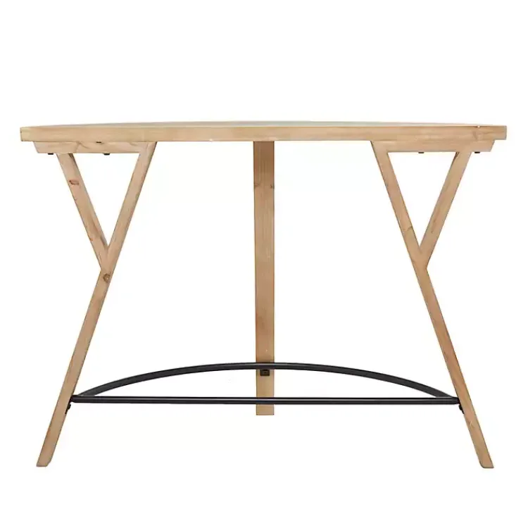 Kirklands Home Console Tables|Wood Half Round Console Table Brown