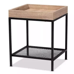 Kirklands Home Accent & End Tables|Wood Raised Edge Side Table Brown