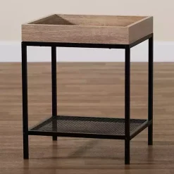 Kirklands Home Accent & End Tables|Wood Raised Edge Side Table Brown
