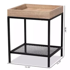Kirklands Home Accent & End Tables|Wood Raised Edge Side Table Brown