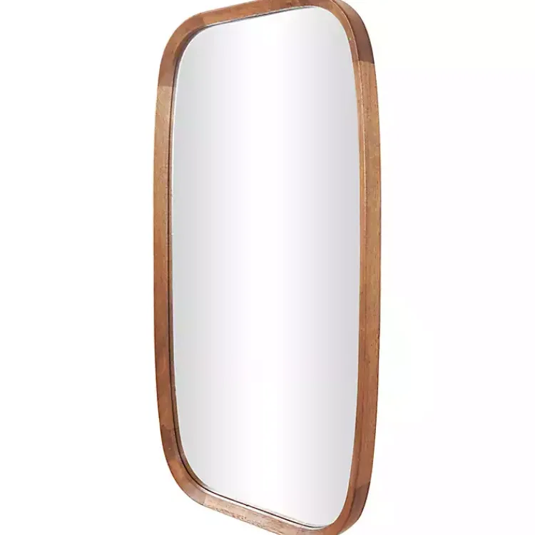 Kirklands Home Decorative Mirrors|Wood Rounded Edges Mirror Brown