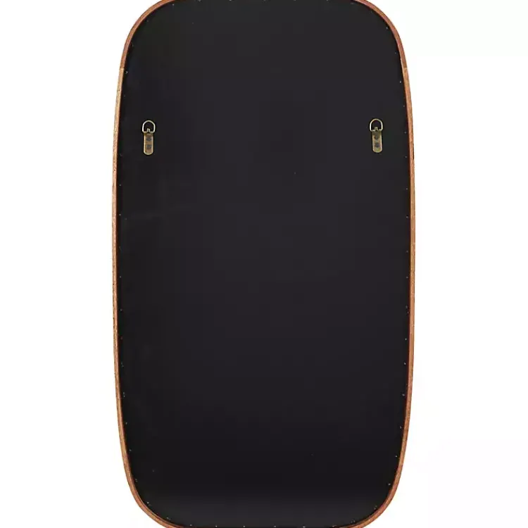 Kirklands Home Decorative Mirrors|Wood Rounded Edges Mirror Brown