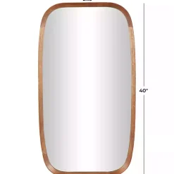 Kirklands Home Decorative Mirrors|Wood Rounded Edges Mirror Brown