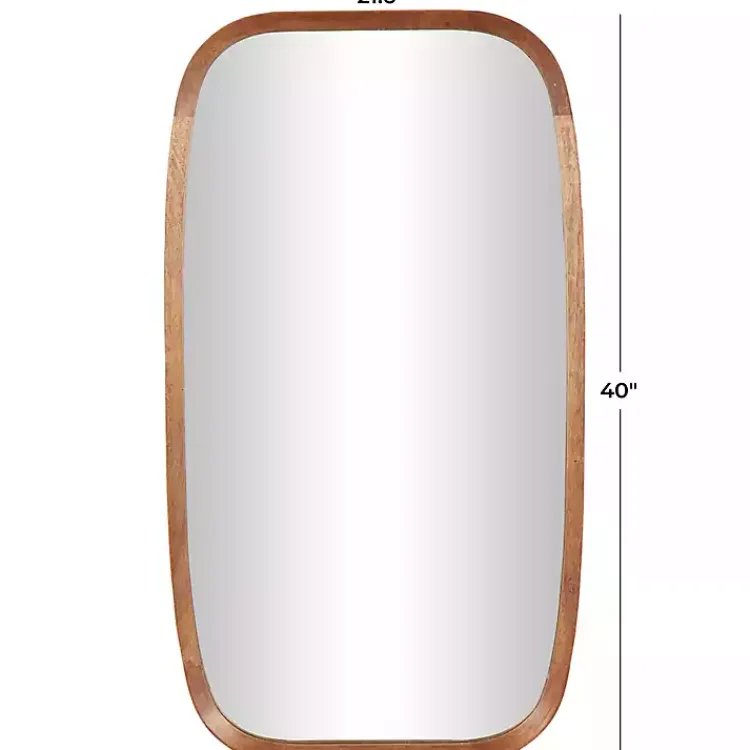Kirklands Home Decorative Mirrors|Wood Rounded Edges Mirror Brown