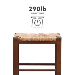 Kirklands Home Bar Stools & Counter Height Stools|Wood Seagrass Backless 2-pc. Bar Stool Set Brown