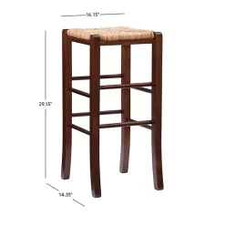 Kirklands Home Bar Stools & Counter Height Stools|Wood Seagrass Backless 2-pc. Bar Stool Set Brown
