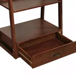 Kirklands Home Bookshelves|Wood 5-Shelf Leaning Bookshelf Brown