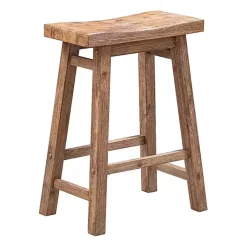 Kirklands Home Bar Stools & Counter Height Stools|Wooden Saddle Seat Counter Stool Brown