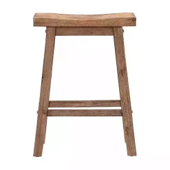 Kirklands Home Bar Stools & Counter Height Stools|Wooden Saddle Seat Counter Stool Brown