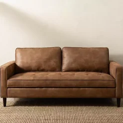 Kirklands Home Sofas & Loveseats|Wyatt Faux Leather Sofa Brown