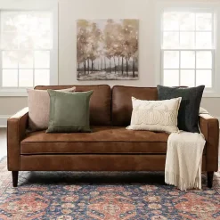 Kirklands Home Sofas & Loveseats|Wyatt Faux Leather Sofa Brown