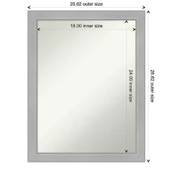 Kirklands Home Framed Mirrors|Brushed Nickel Modern Decorative Wall Mirror