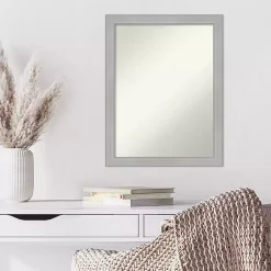Kirklands Home Framed Mirrors|Brushed Nickel Modern Decorative Wall Mirror