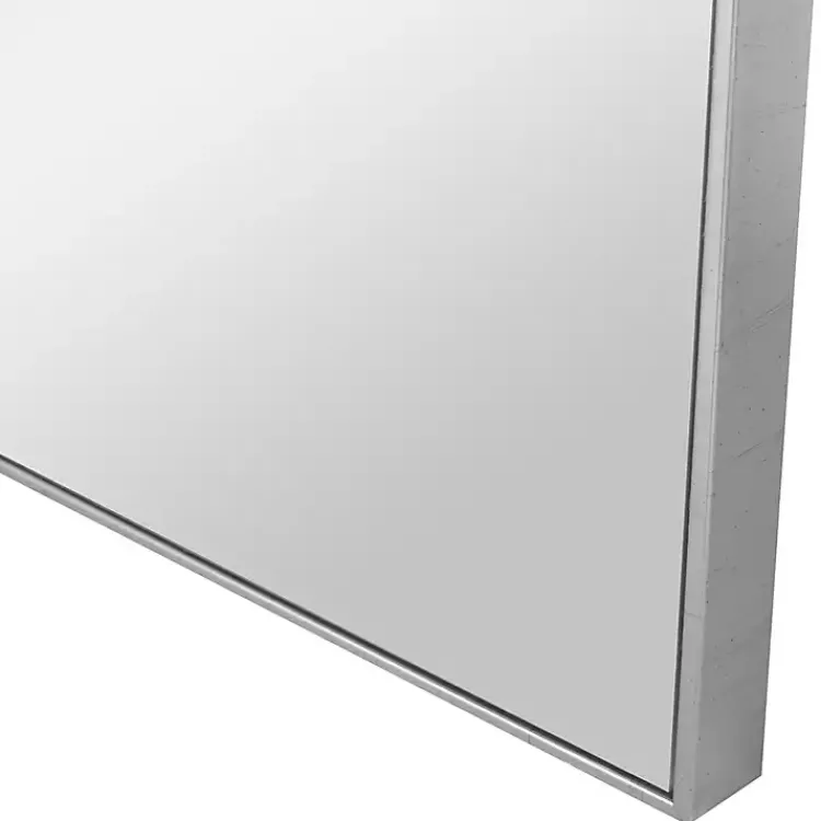 Kirklands Home Decorative Mirrors|Brushed Metal Square Framed Mirror Silver
