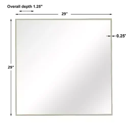 Kirklands Home Decorative Mirrors|Brushed Metal Square Framed Mirror Silver