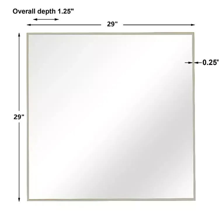Kirklands Home Decorative Mirrors|Brushed Metal Square Framed Mirror Silver