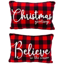 Online Buffalo Plaid Believe Christmas Pillows, Set of 2 Pillows