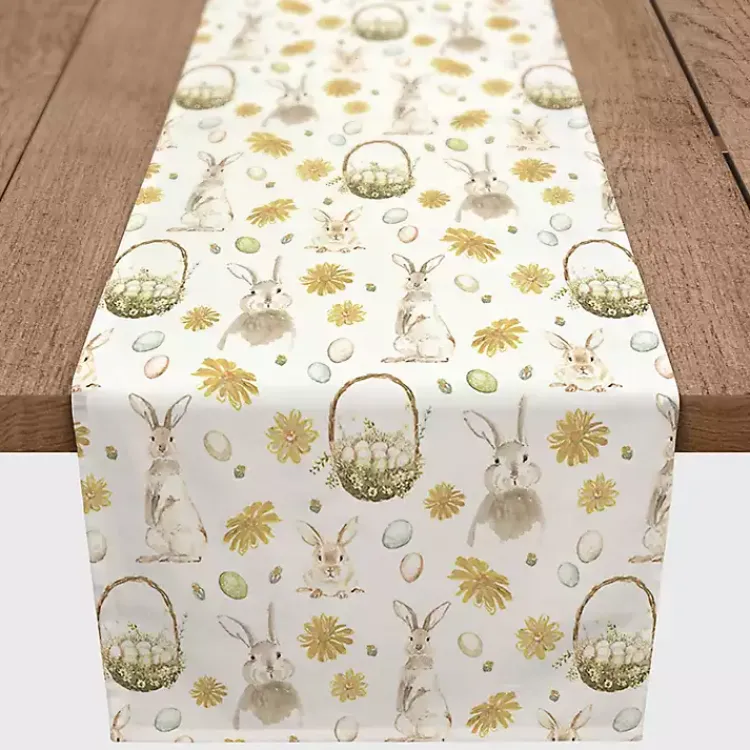 New Bunnies and Baskets Easter Table Runner, 72 in. Easter Decorations