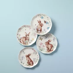 Online Bunny Butterfly Appetizer Plates, Set of 4 Easter Decorations
