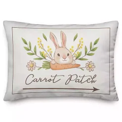 Hot Bunny Carrot Patch Lumbar Pillow Easter Decorations