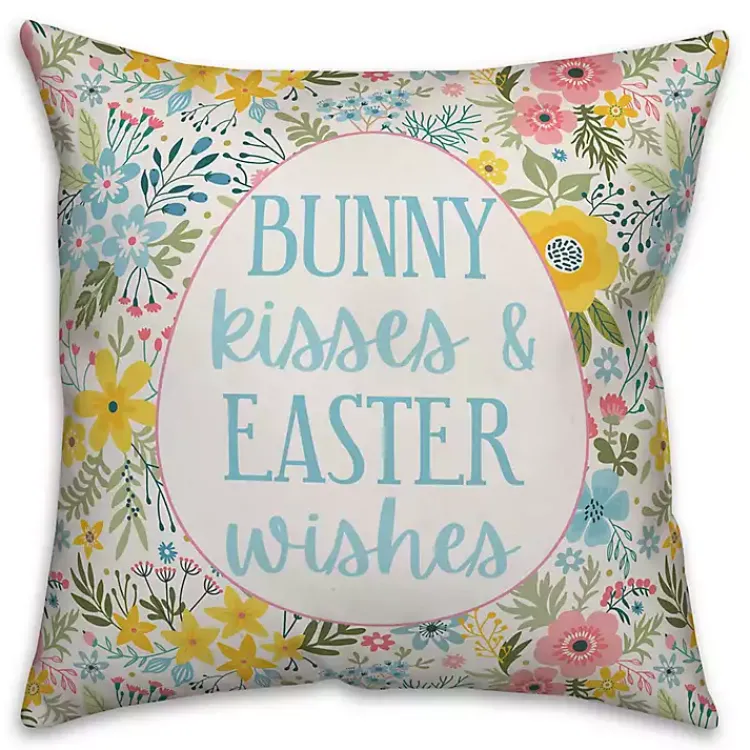 Clearance Bunny Kisses and Easter Wishes Pillow Easter Decorations
