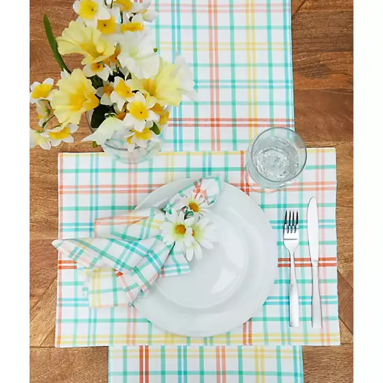 Outlet Bunny Trail Plaid Napkins, Set of 6 Easter Decorations