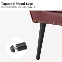 Kirklands Home Accent Chairs|Burgundy Faux Leather Accent Chair Red