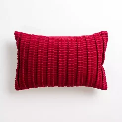 Hot Burgundy Jules Velvet Cord Lumbar Pillow Pillows