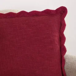 Outlet Burgundy Juna Scalloped Pillow, 22 in. Pillows