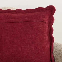 Outlet Burgundy Juna Scalloped Pillow, 22 in. Pillows
