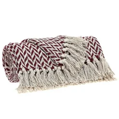 Clearance Burgundy Zig Zag Pattern Throw Blankets & Throws