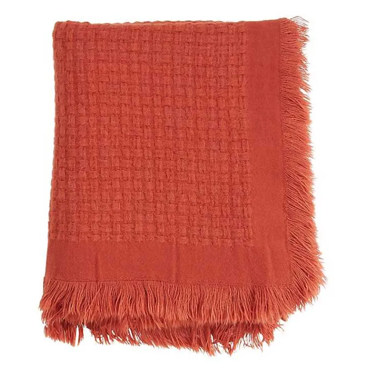 Online Burnt Waffle Weave Throw Blanket Blankets & Throws