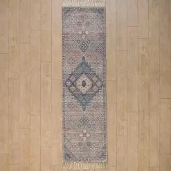 Kirklands Home Area Rugs|Bylas Navy Medallion Runner, 2x7 Blue