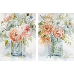 Kirklands Home Canvas Art|Cabbage Roses I & II Canvas Art Prints, Set of 2