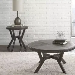 Kirklands Home Coffee Tables|Calvert Round Coffee Table Gray
