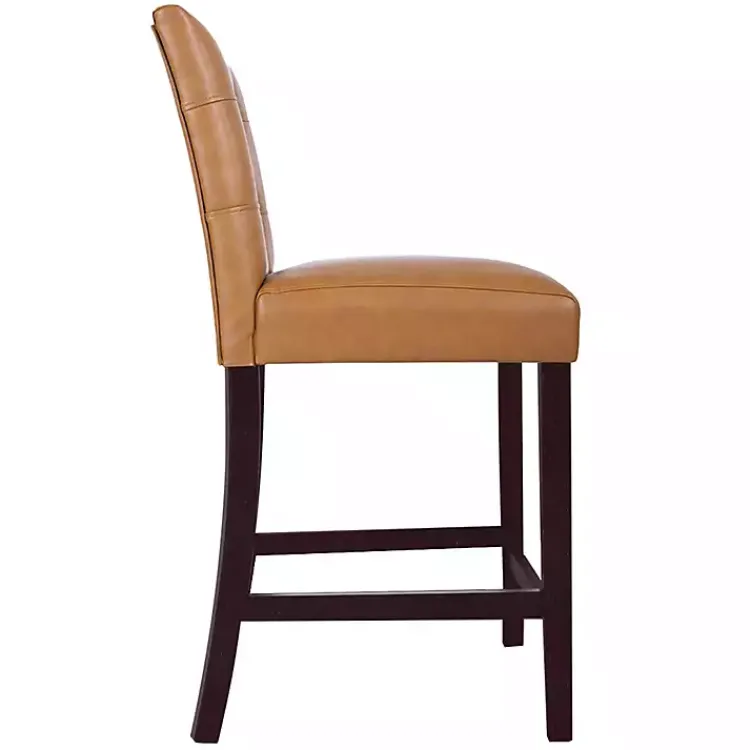 Kirklands Home Bar Stools & Counter Height Stools|Camel Faux Leather Jeremy Counter Stools, Set of 2 Brown